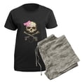 thumbnail image 5 of CafePress - Skull And Crossbones With Pin Women's Dark Pajamas - Women's Short Sleeve Print T-Shirt and Pants Dark Cotton Pajama Set, 5 of 7