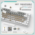 thumbnail image 5 of AJAZZ AK820 Mechanical Gaming Keyboard with Knob 75% Keyboard Hot Swappable Type-C Wired Gasket 5-Layer Noise Absorbing Foam White LED Backlit NKRO Linear Red Switch for PC/Win/Mac, 5 of 10