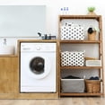 thumbnail image 2 of Collapsible Large Canvas Fabric Storage Basket with Handles, Rectangle Waterproof Storage Bin, Box, Cube, Foldable Shelf Basket, Closet Organizer, 16.5 x 11.8 x 9.8 Inches, Silver Star, 2 of 6