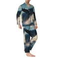 thumbnail image 2 of Naloa Dancing Whale Men’s Pajamas Set - Long Sleeve Button Down Sleep Shirt and Pajama Bottoms Sleepwear Set-, 2 of 7