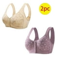 thumbnail image 2 of Diufon 2pc Snap Front Bras for Women Floral Printed Full Coverage Bras Underwireless Comfy Bras, 2 of 3