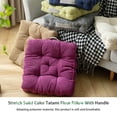 thumbnail image 2 of Almohada de meditación Bearachild Sólido Tatami cojín de asiento cuadrado con asa Estera para silla al aire libre Patio Comedor Café ligero 48*48*10cm, 2 of 6