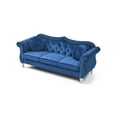 thumbnail image 5 of JERFIT Velvet Sofa 3 Seater for Living Room, Mid Century Modern Tufted Couch with Nailhead Trim and Wood Legs, Navy Blue, 5 of 6
