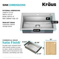 thumbnail image 6 of KRAUS Kore 32” Drop In / Undermount Workstation 18 Gauge Single Bowl Stainless Steel Kitchen Sink with Accessories, 6 of 8
