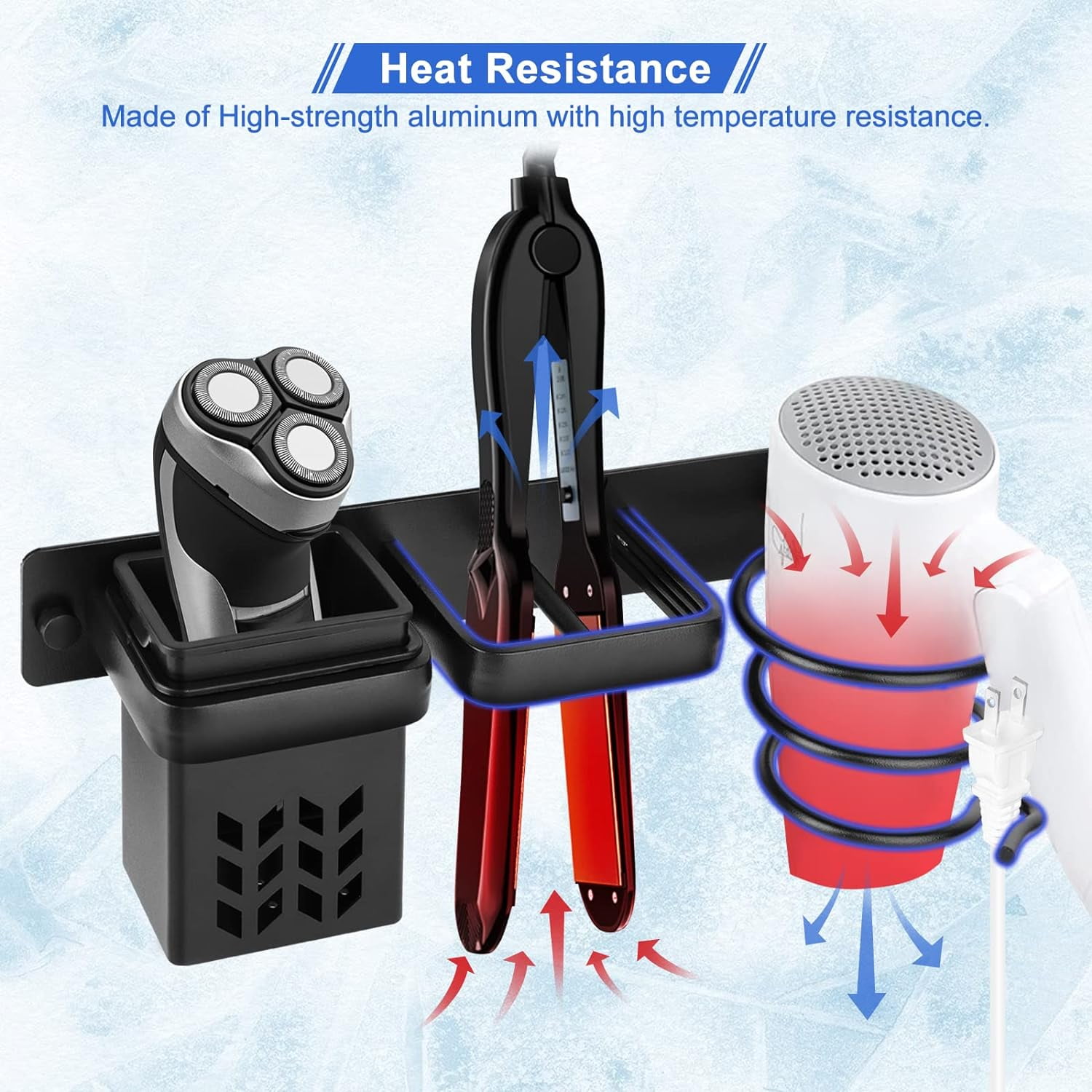 Hair dryer and straightener wall holder discount