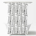 thumbnail image 2 of Paris Bonjour Cotton Shower Curtain Black/White Single 72x72, 2 of 4