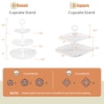 thumbnail image 2 of Pack of 10 Cake Stand Set with 3 x Two-Tier and 3 x Three-Tier Cupcake Stands, 4 x Appetizer Trays, for Birthday Baby Bridal Shower Party (White), 2 of 7