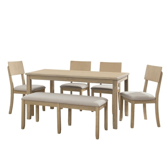 Linon Jamil 6-Piece Dining Set, Gray Wash