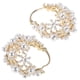 thumbnail image 3 of 1 par de pendientes de aro para mujer: estructura hueca con perlas artificiales en racimo. Pendientes de perla ligeros y elegantes para fiestas y uso diario., 3 of 5
