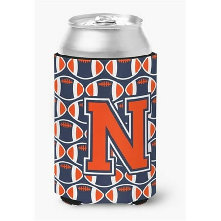

Letter N Football Orange Blue & White Can or Bottle Hugger