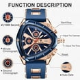 thumbnail image 6 of LIGE Sports Triangle Mens Watches Luminous Pointers Fashion Rubber Strap Military Irregular Quartz Wristwat Stainless Steel Luminous Chronograph Luxury Men's Automatic Chronograph Watch Waterproof, 6 of 10