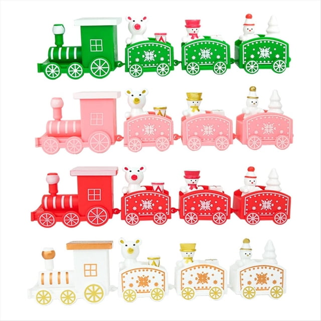 4 Piezas de Adornos NavideñOs de Tren con DecoracióN de Tren, Minijuego de DecoracióN de Tren para Fiesta de Navidad