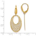 thumbnail image 3 of Leslie's Real 14kt Yellow Gold Polished & Textured Floral Leverback Earrings; for Adults and Teens; for Women and Men, 3 of 3