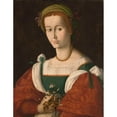 thumbnail image 3 of Bacchiacca 15x18 Black Modern Framed Museum Art Print Titled - A Lady with a Nosegay (circa 1525), 3 of 5