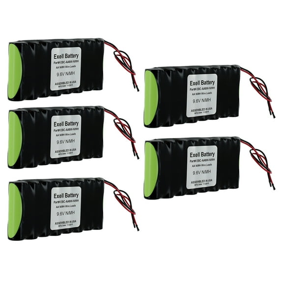 5x 9.6V Custom NiMH 2100mAh Battery Pk 6" Bare Leads for NT8JY Futaba 4NBL/BF/BP
