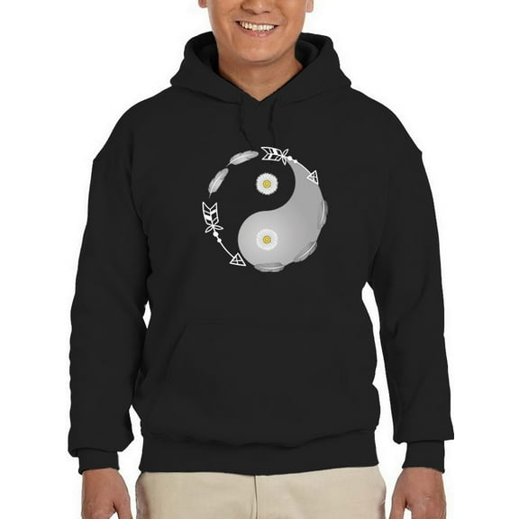 Yin Yang In Tribal Design Hoodie Men -GoatDeals Designs, Male 3X-Large