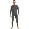 thumbnail image 3 of TiaoBug Men's One Piece full Length Gymnastic Jumpsuit Long Sleeve Leotard Bodysuit Athletic Unitard Grey X-Large, 3 of 7