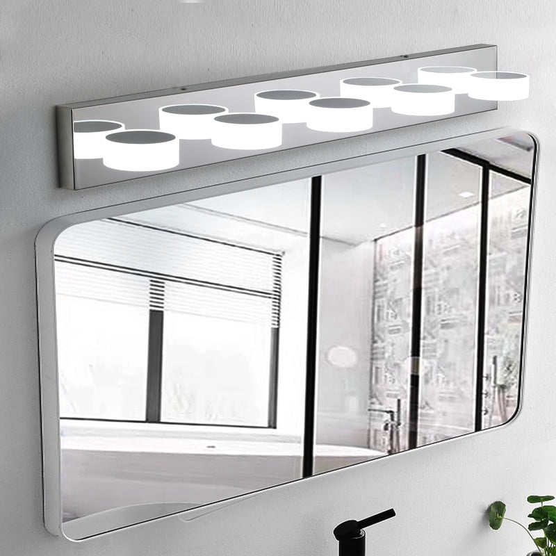 37" Modern Chrome LED Vanity Light, 5-Light Bathroom Wall Fixture for Mirror and Shower, Sleek Design, Energy Efficient, Easy to Install, Bathroom Decor Lighting