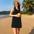 thumbnail image 3 of Fotbe Black Vestido de Verano sin Mangas para Mujer – Vestido Midi Línea A, Estilo Camiseta Floral, Vestido Playero Casual y Fluido, 3 of 7
