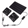 thumbnail image 1 of Solar Power Dual Fan, Solar Powered Fan Kit Built In On Off Design Efficient Exhausts Air Efficiently Energy Saving 20W  For Home, 1 of 8