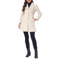 thumbnail image 2 of INSPIRE CHIC Women's Elegant Single Breasted Pea Coat Long Sleeve Winter Warm Coats Lapel A-Line Overcoat Work Office Outerwear XS Beige, 2 of 6