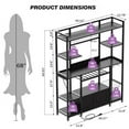 thumbnail image 7 of Danolapsi 55" Bakers Rack with Power Outlet and LED Light, 5-Tier Kitchen Microwave Stand Coffee Bar with Storage, 10 Hooks, Wire Basket, Metal Grid, Wine Rack, Goblet Holder, 7 of 7