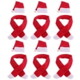 thumbnail image 1 of Juego de 6 fundas para botellas de vino con gorro y bufanda de Navidad, bonitas botellas rojas, decoración de mesa de cena de Nochebuena para el hogar, hotel, fiesta (sombrero, bufanda), 1 of 5