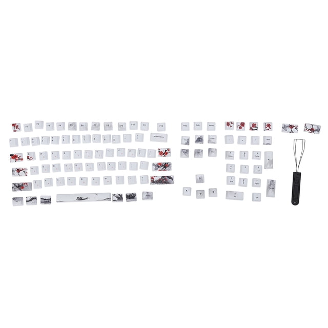 110 Uds. Teclas PBT Tapas de teclado de sublimación de tinte de 5 lados con extractor de llaves Piezas de computadora