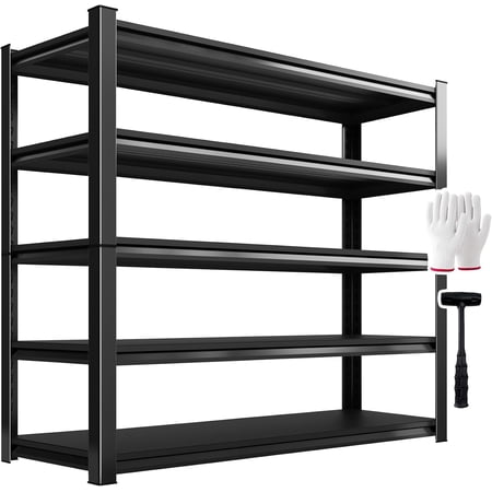 2000lbs Heavy Duty Garage Shelving, 5-Tier Adjustable Storage Shelves, 72" H x59 W x 19.6" D, Utility Metal shelvingfor Warehouse, Basement, Garage