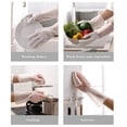 thumbnail image 4 of 1Pair Waterproof Rubber Cleaning Gloves, Premium Reusable Kitchen Dishwashing Gloves with Long Cuff, Non-Slip Scratch Resistant Household Gloves for Cleaning, Cooking, Bathroom & Sanitary,White,S, 4 of 5