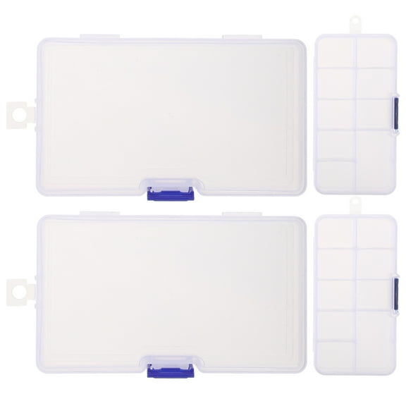 LEXSOMEO 4pcs Dividing Jewelry Case Ring Storage Box Clear Jewelry Box Multi-grids Jewelry Storage Box