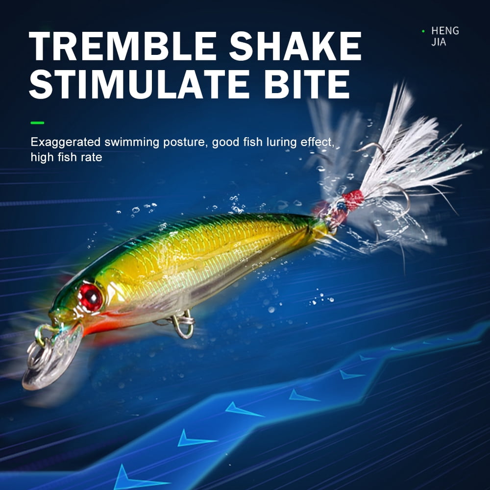HENGJIA Minnow Bass Fishing Lures,Jerkbait Sinking Lure Set Hard Baits Crankbait for Trout Catfish Musky Fishing Plug 20Pcs/kit