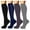 B Blue, variant on PWPSG Compression Socks for Women 4 Pair Assorted Colors Socks Outdoor Cotton Knee High Socks Best Support for Running, Cycling & Sports Navy L/XL