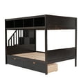 thumbnail image 4 of Harper & Bright Designs Twin Over Full Bunk Beds with Staircase and Drawers, Wooden Bunk Bed Frame with Storage Shelf for Bedroom, Espresso, 4 of 13