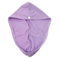 thumbnail image 1 of Toalla de microfibra para secar el cabello con hebilla ajustable, gorro de secado rápido para mujer, color morado., 1 of 5