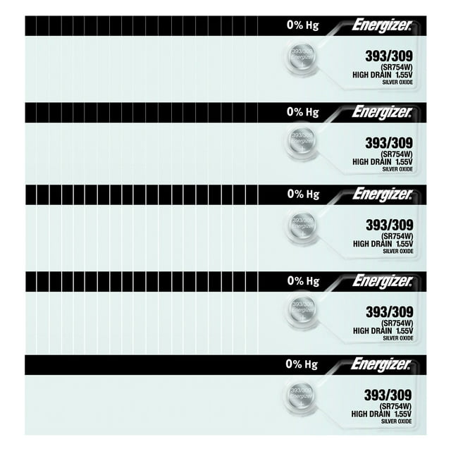 Energizer 393/309 SR754W Silver Oxide Watch Battery (100 Pack)