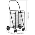 thumbnail image 5 of Shopping Cart, Folding Grocery Utility Cart with Swivel Wheels, 90 LBS Large Load Capacity, Heavy Duty Rolling Laundry Basket Butler for Laundry, Shopping, Camping, Grocery, Luggage, Black, 5 of 11