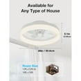 thumbnail image 4 of Warmiplanet 20inch White Flush Mount Modern Ceiling Fan with Lights and Remote Control, 4 of 7