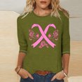 thumbnail image 1 of ZZwxWA Essentiels Universitaires Mode Décontractée pour Femmes T-shirt à Manches 3/4 Col Rond Imprimé Color Block, 1 of 4