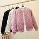 thumbnail image 5 of Chaqueta corta de algodón de invierno para mujer con terciopelo dorado en forma de diamante y chaqueta de béisbol gruesa de algodón, 5 of 6