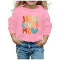 thumbnail image 1 of PMVFHDE Liquidation Chandails Molletonnés pour Filles 10-12 Chandail à Col Rond Sans Capuche pour Enfants Imprimé à Manches Longues Chandail à Capuchon pour Filles Chandails Molletonnés Graphiques, Rose, 9-10 Ans, 1 of 4