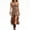 Khaki, variant on AJGRHE Womens Bohemian Spaghetti Strap Dress, Wrap V-Neck Ruched Waist Asymmetrical Ruffle Hem Casual Party Wear Khaki M