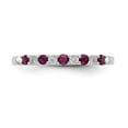 thumbnail image 4 of 14K White Gold Ring Band Wedding Ruby Round Red Diamond, 4 of 7