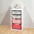 thumbnail image 2 of Your Zone Kids Sliding Bin Organizer with 4 Storage Bins, Pink, 2 of 4