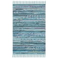 thumbnail image 1 of Safavieh Rag 2'6" X 4' Hand Woven Cotton Rug in Turquoise, 1 of 3