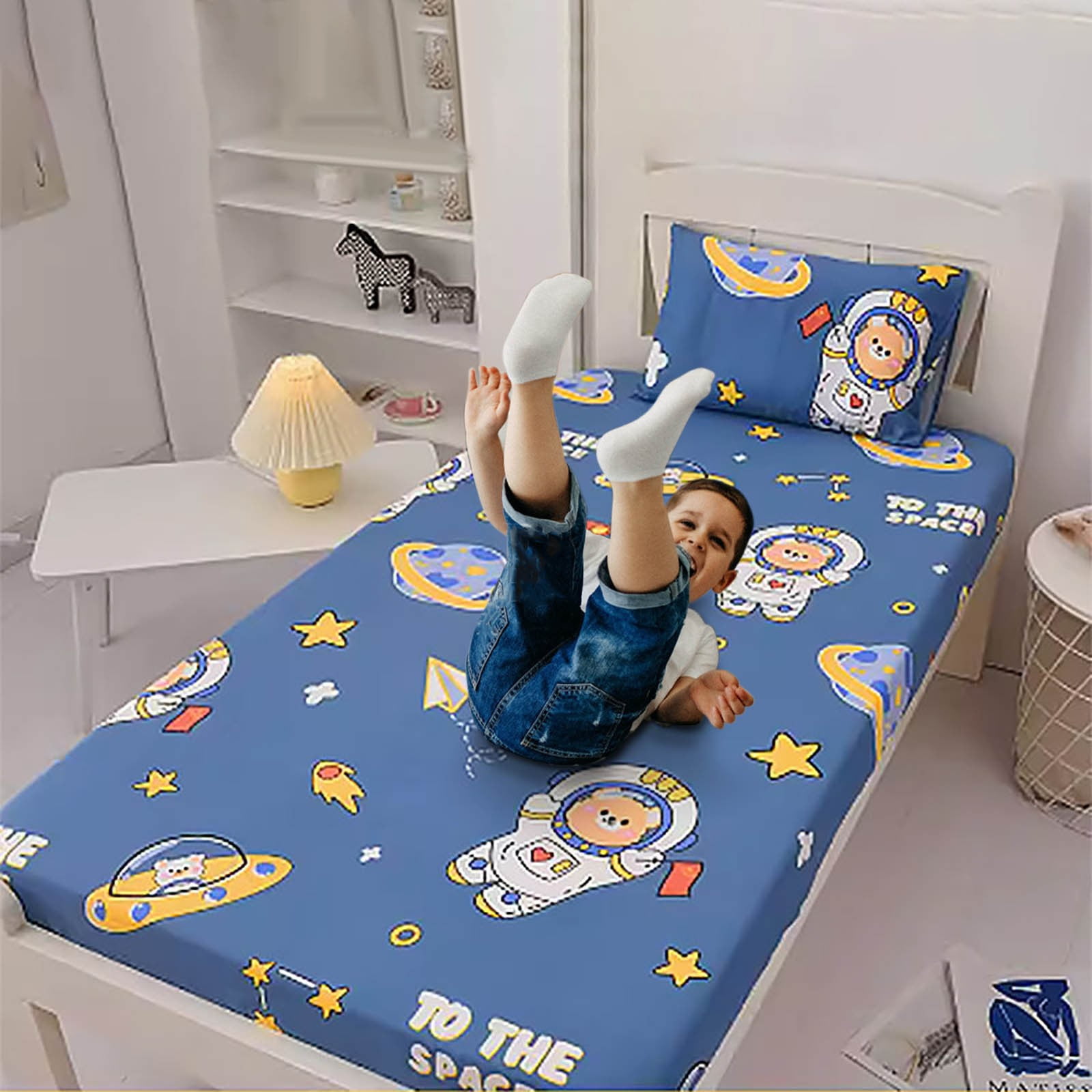 EGNMCR Queen Sheet Babies Crib Single Piece Children's Cotton Bed