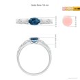 thumbnail image 6 of ANGARA Natural Oval London Blue Topaz Vintage Style Ring with Diamond in 925 Sterling Silver for Women (Size-7x5mm) | November Birthstone Jewelry for Women | London Blue Topaz Ring (Ring Size- 9), 6 of 11