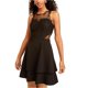 thumbnail image 1 of City Studio Illusion Fit & Flare Vestido para Mujer, Negro, 3, 1 of 1