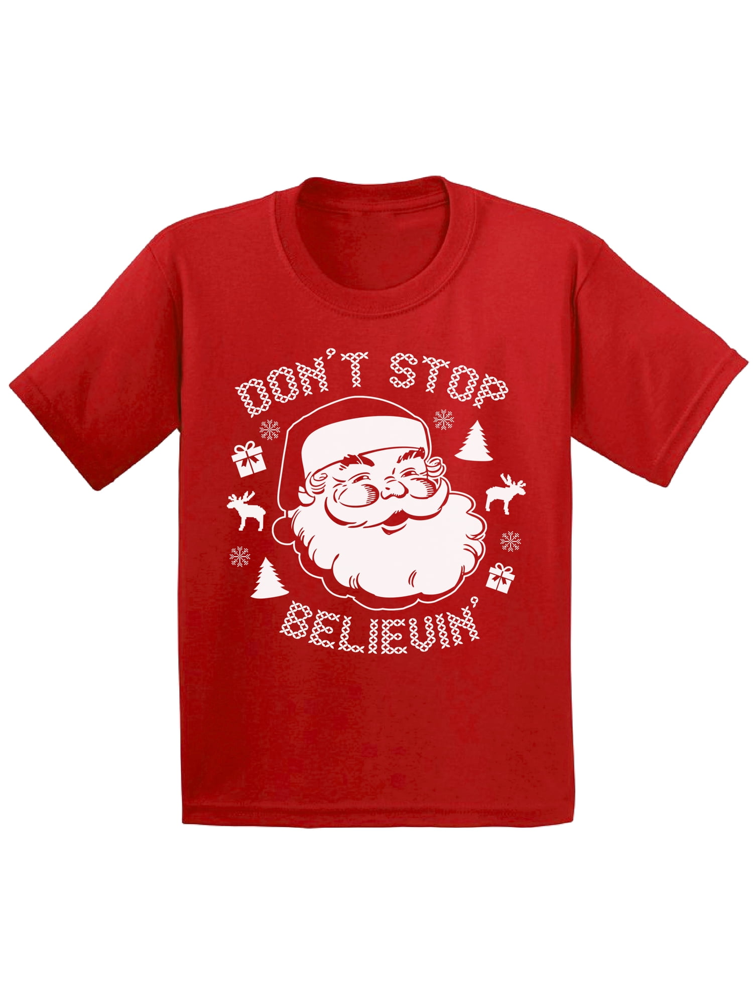 SSLR Youth Big Boys Xmas T Shirts Santa Claus Funny Ugly Christmas Sweater Tee 