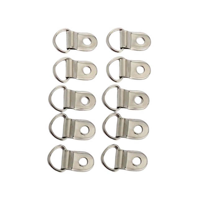 Guardurnaity 10 UNIDS Anillo Hebilla D Anclas Anillos Resistencia al desgaste Color sólido Hebillas de encuadernación portátiles Bolsa Zapatos Accesorios de disfraces Plata